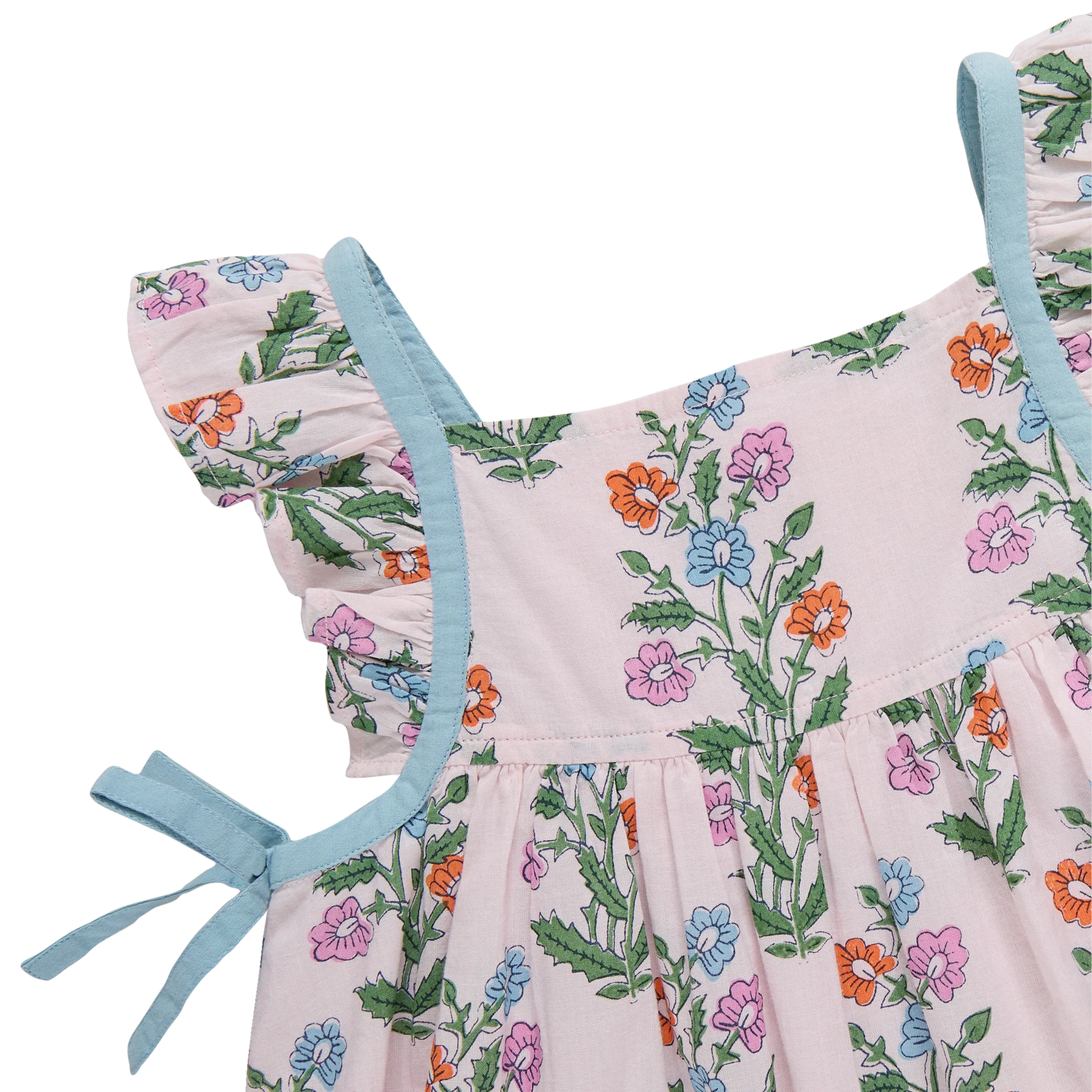 Baby Ailee Dress Set - Pink Dewdrop Block Print by Pink Chicken - Image 4