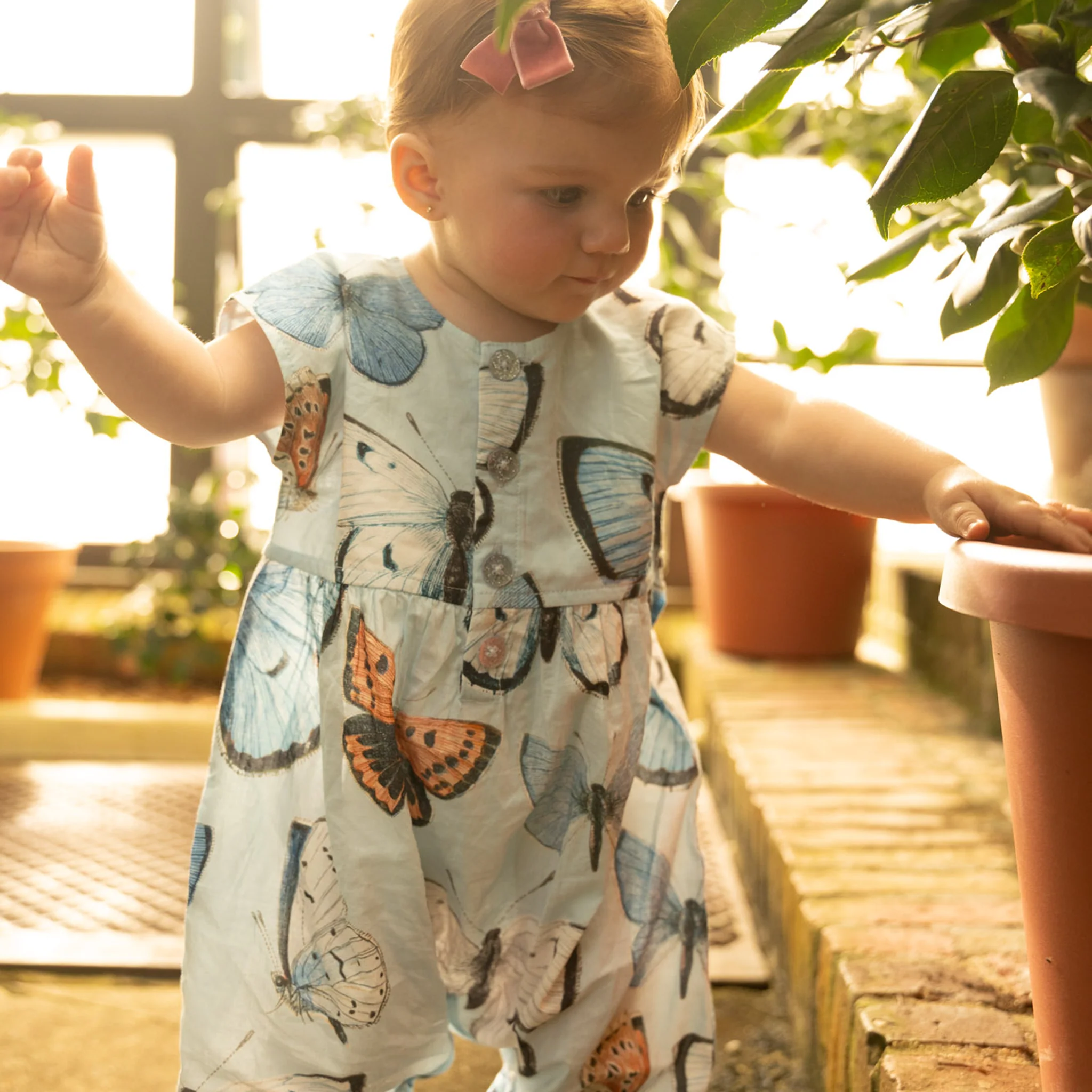 Baby Alexandra Jumper - Blue Vintage Butterﬂies by Pink Chicken - Image 3