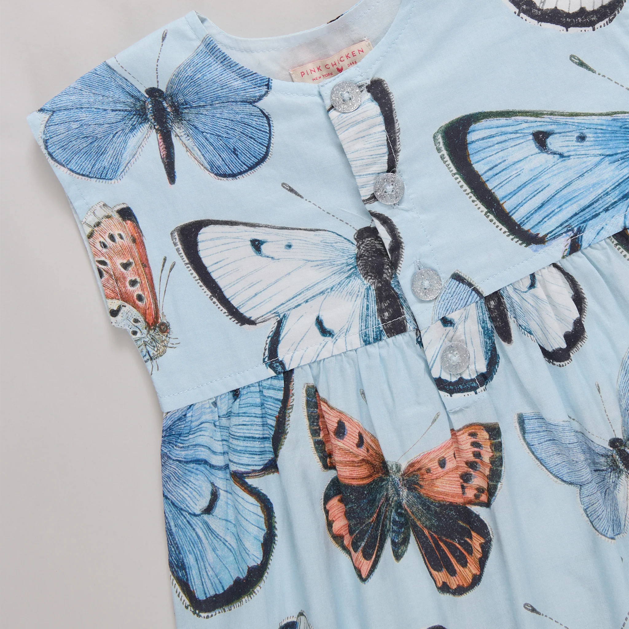 Baby Alexandra Jumper - Blue Vintage Butterﬂies by Pink Chicken - Image 4