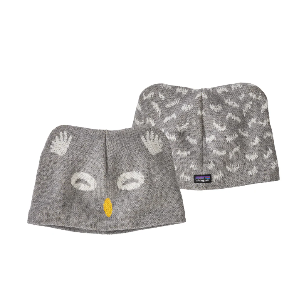 Baby Animal Friends Beanie - Owl Drifter Grey by Patagonia - FINAL SALE