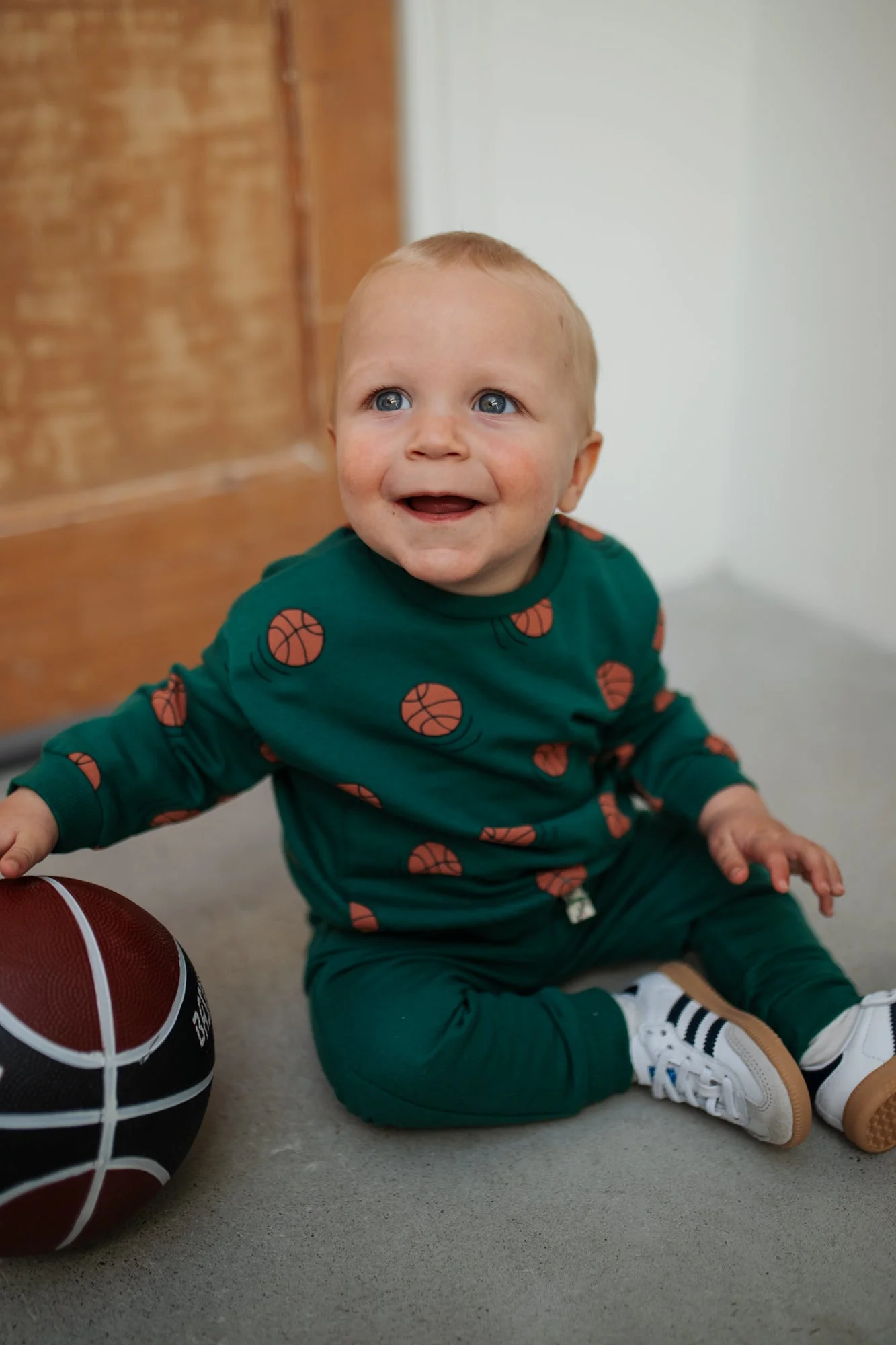 Baby Basketball Print Sweatshirt - Turtle by Babyface - Image 3
