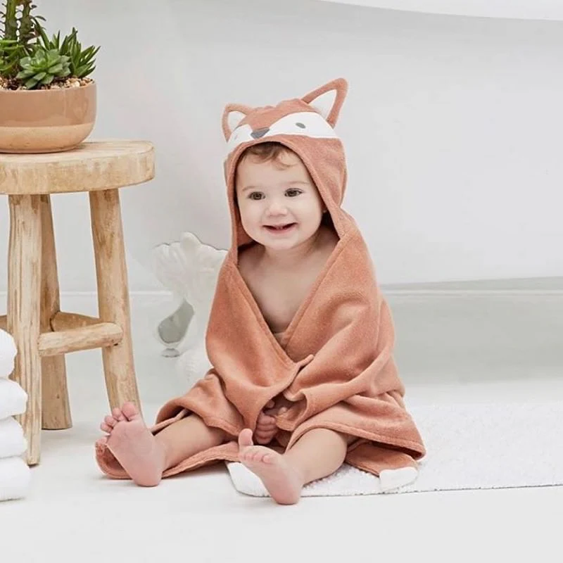 Baby Bath Wrap (0-24M) - Rust Fox by Elegant Baby - Image 2