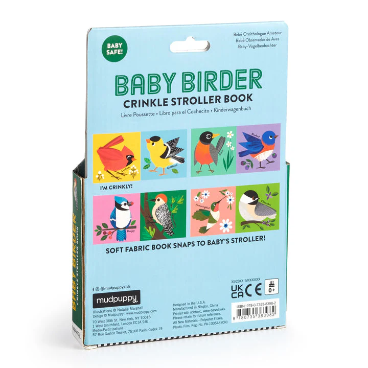 Baby Birder Crinkle Fabric Stroller Book by Mudpuppy - Image 4