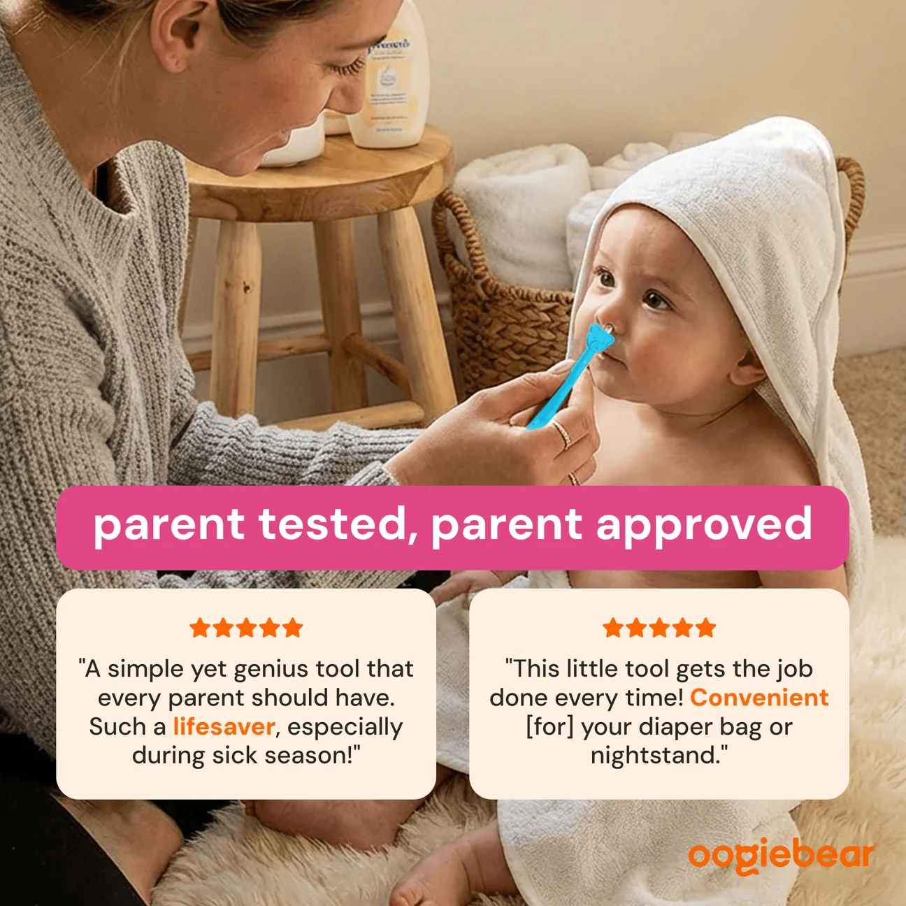 Baby Booger and Ear Wax Picker 2 Pack - Orange + Blue by Oogiebear - Image 10
