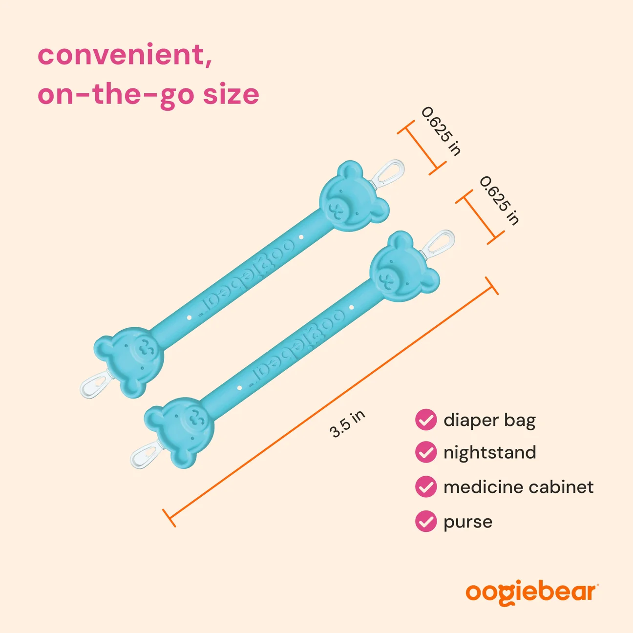 Baby Booger and Ear Wax Picker 2 Pack - Orange + Blue by Oogiebear - Image 3