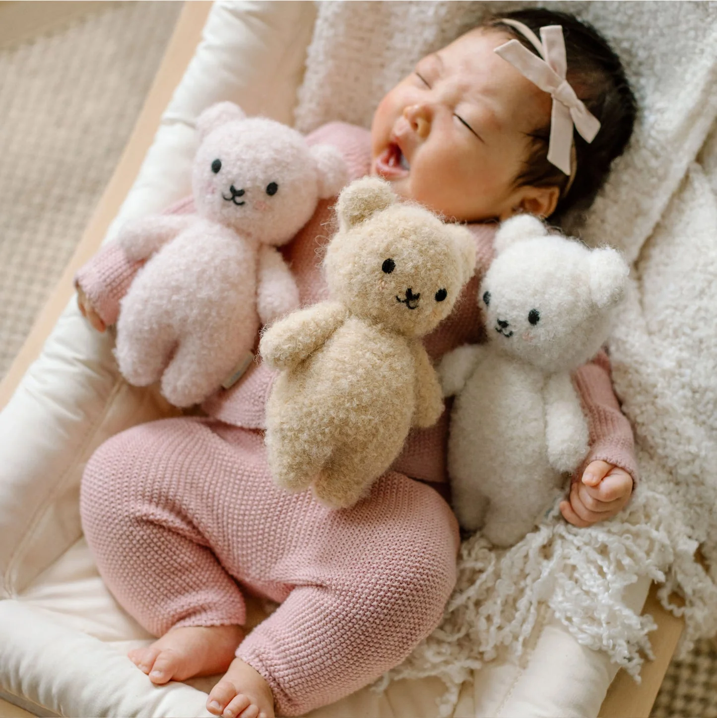 Baby Boucle Bear - Ivory by Cuddle + Kind - Image 3