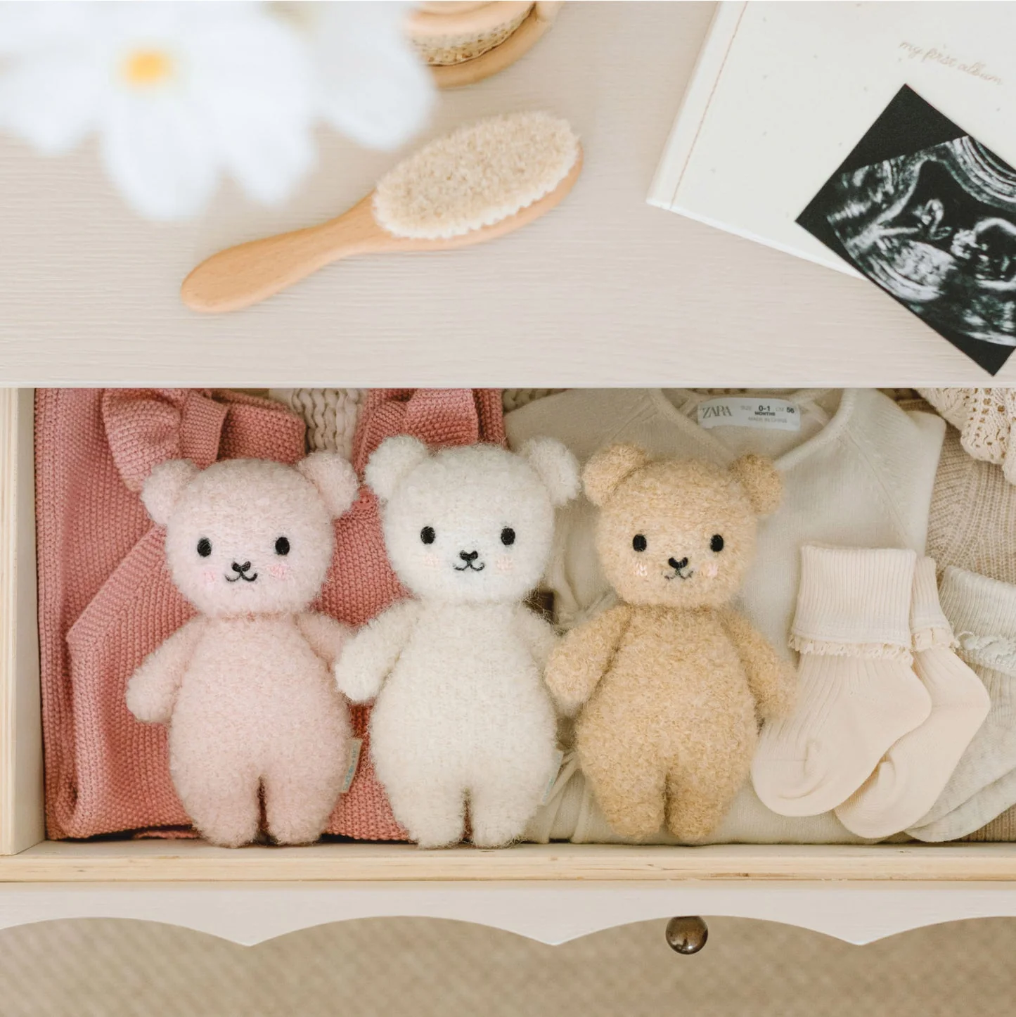 Baby Boucle Bear - Ivory by Cuddle + Kind - Image 5