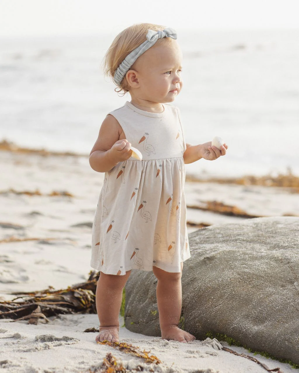 Baby Bow Headband - Green Gingham by Rylee + Cru - Image 2