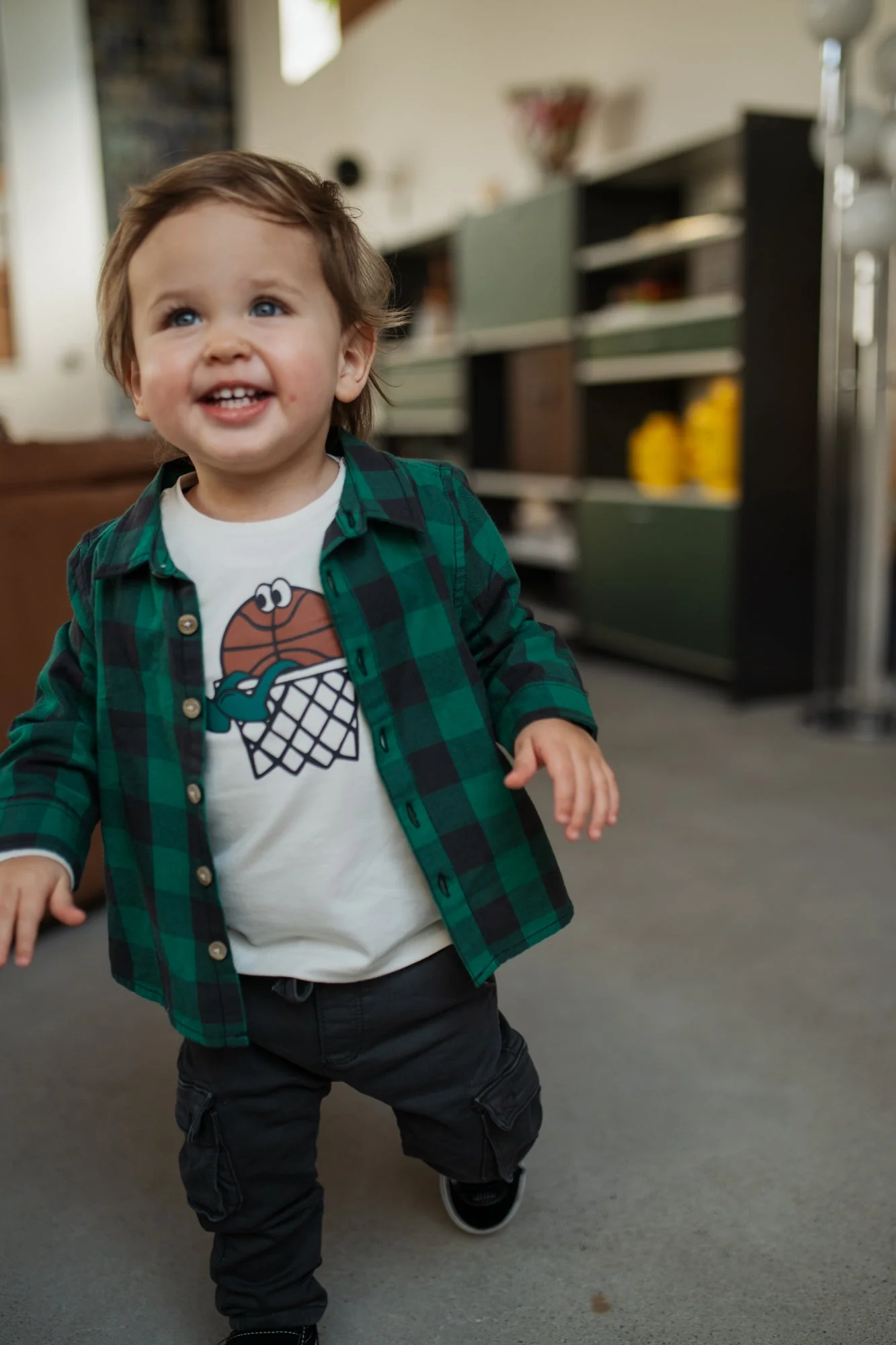 Baby Button Up Shirt - Turtle Plaid by Babyface - FINAL SALE - Image 3