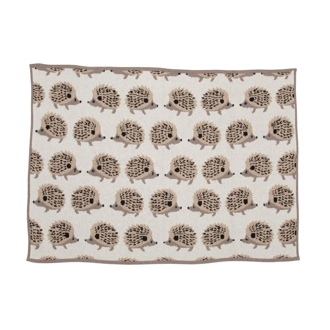 Baby Cotton Knit Blanket - Hedgehog (Beige) by In2Green