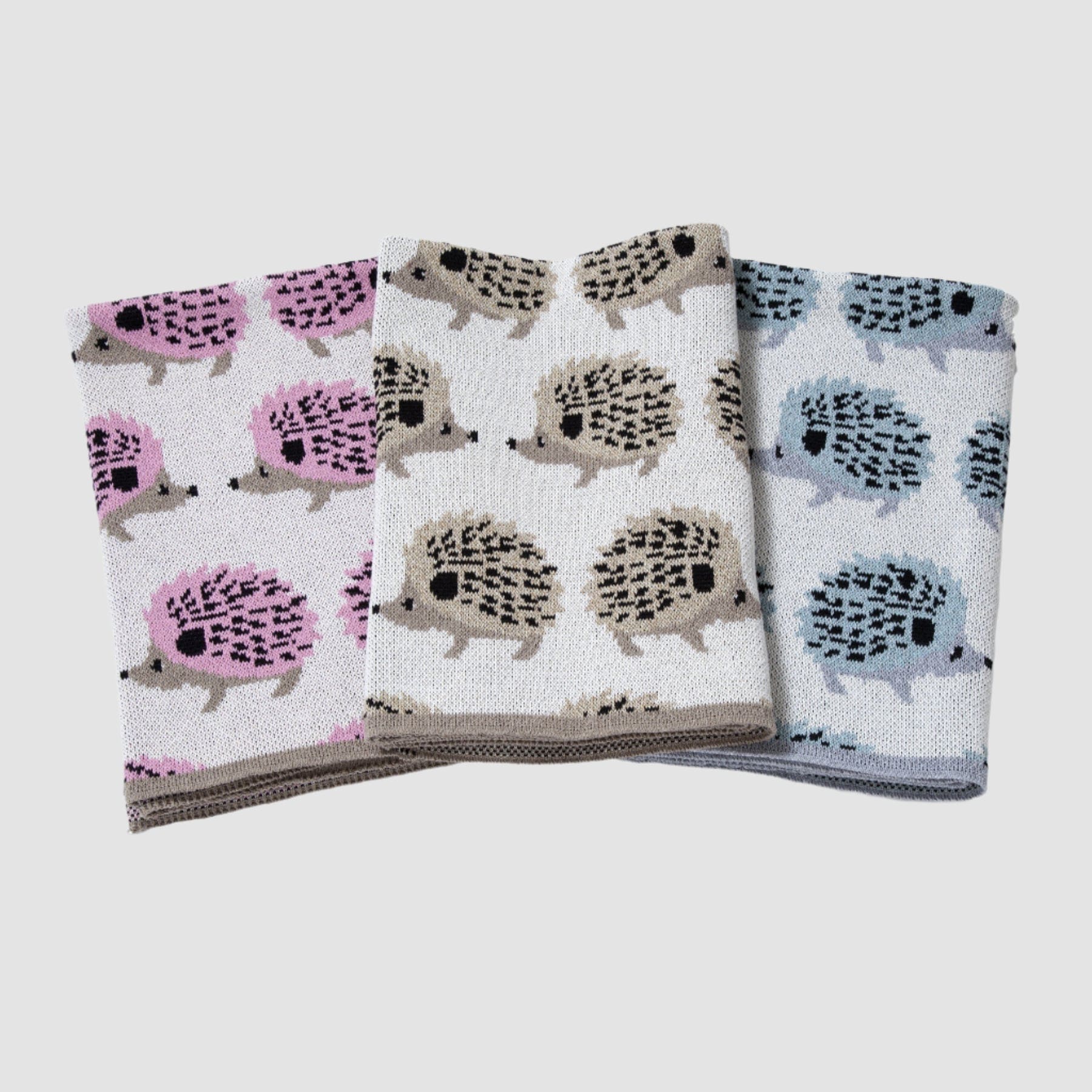Baby Cotton Knit Blanket - Hedgehog (Beige) by In2Green - Image 3