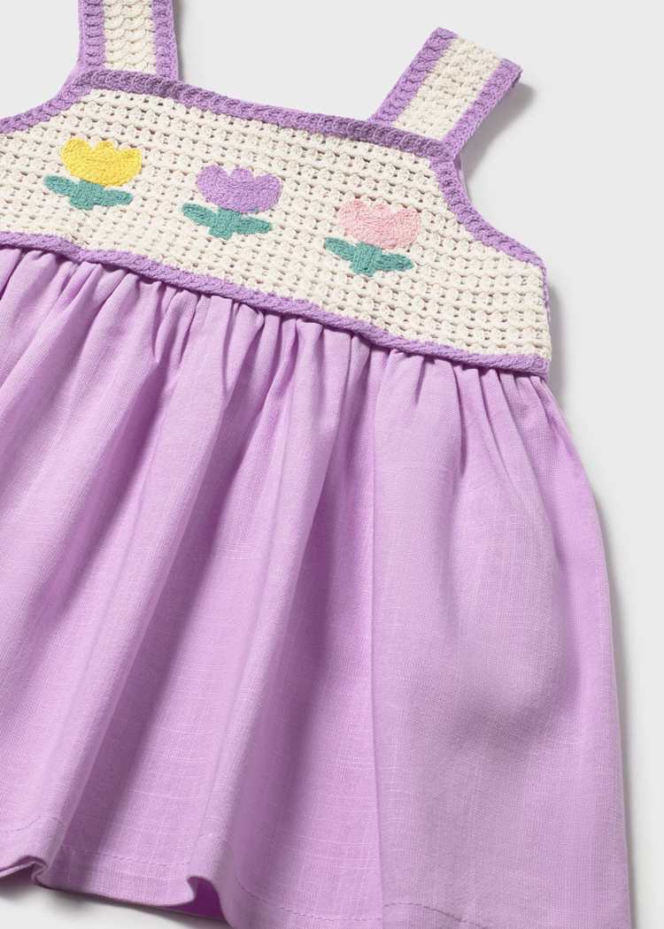 Baby Crochet Dress - Lilac by Mayoral - Image 3