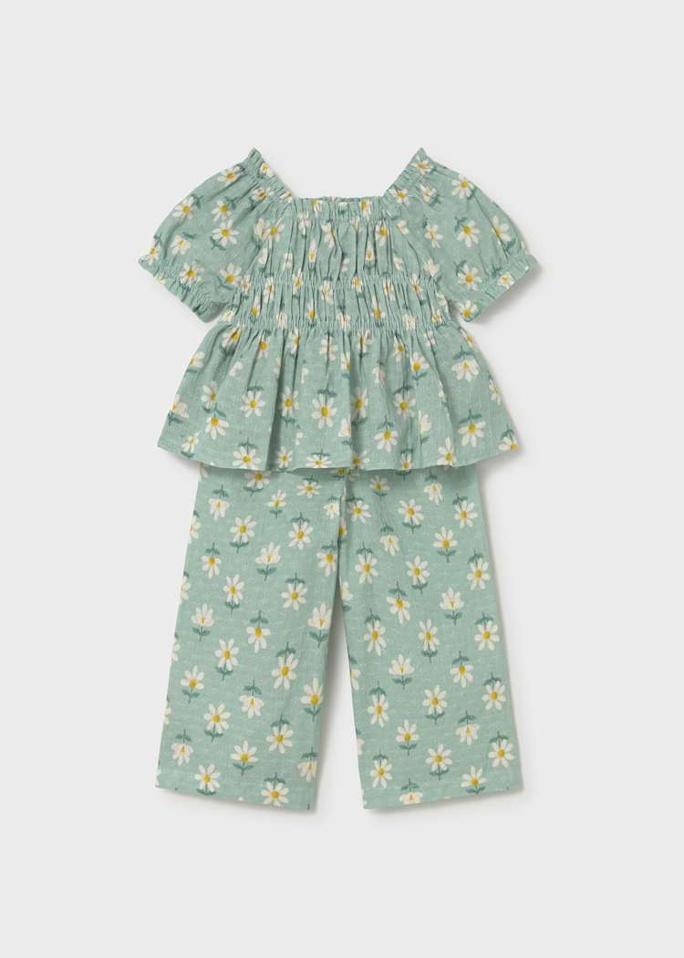 Baby Daisy Blouse and Pant Set - Lake by Mayoral - Image 2