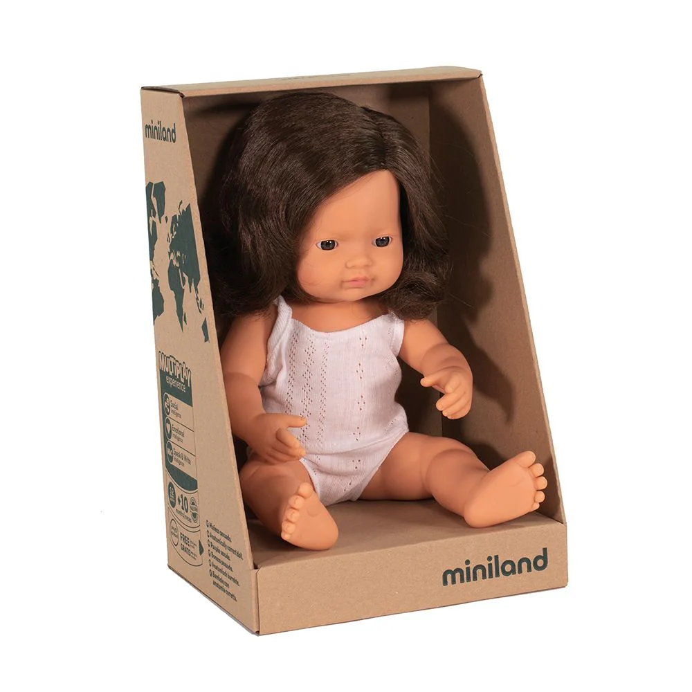 Baby Doll Caucasian Brunette Girl 15" by Miniland