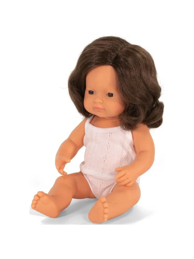 Baby Doll Caucasian Brunette Girl 15" by Miniland - Image 2