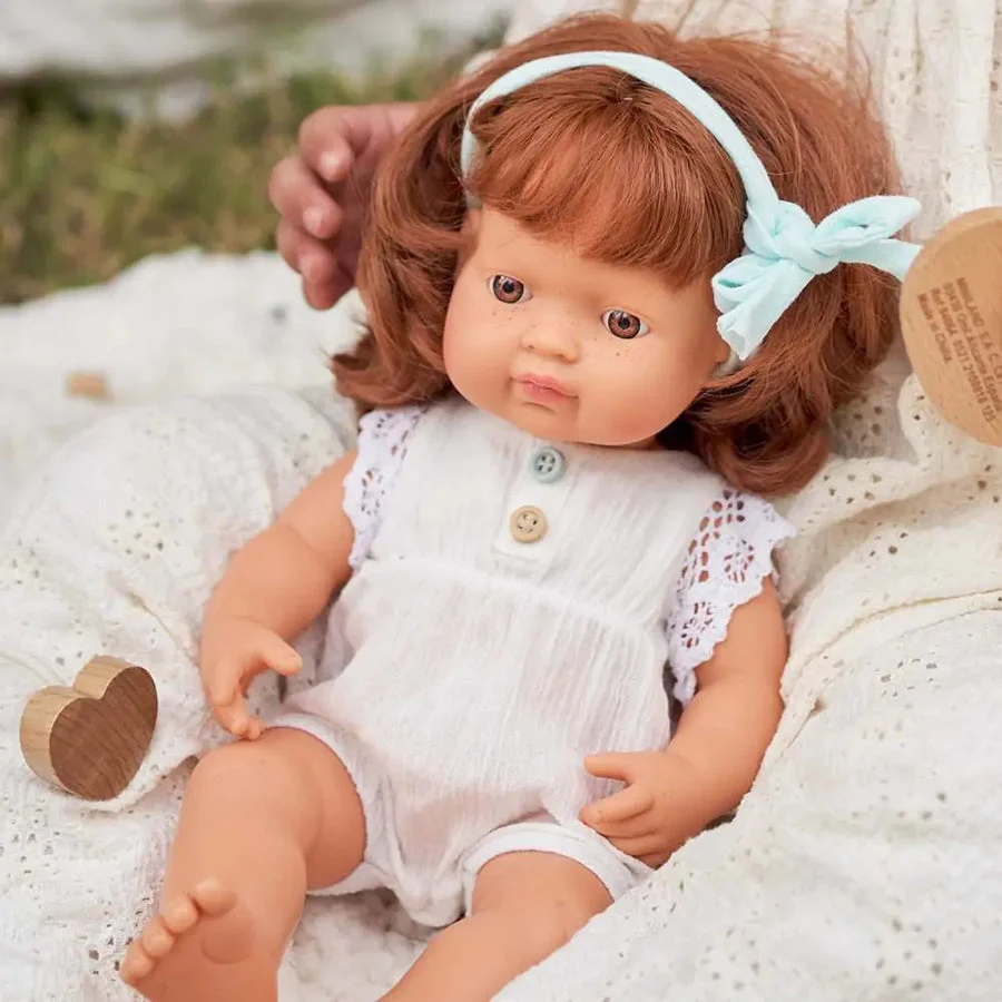 Baby Doll Caucasian Redhead Girl 15" by Miniland - Image 3