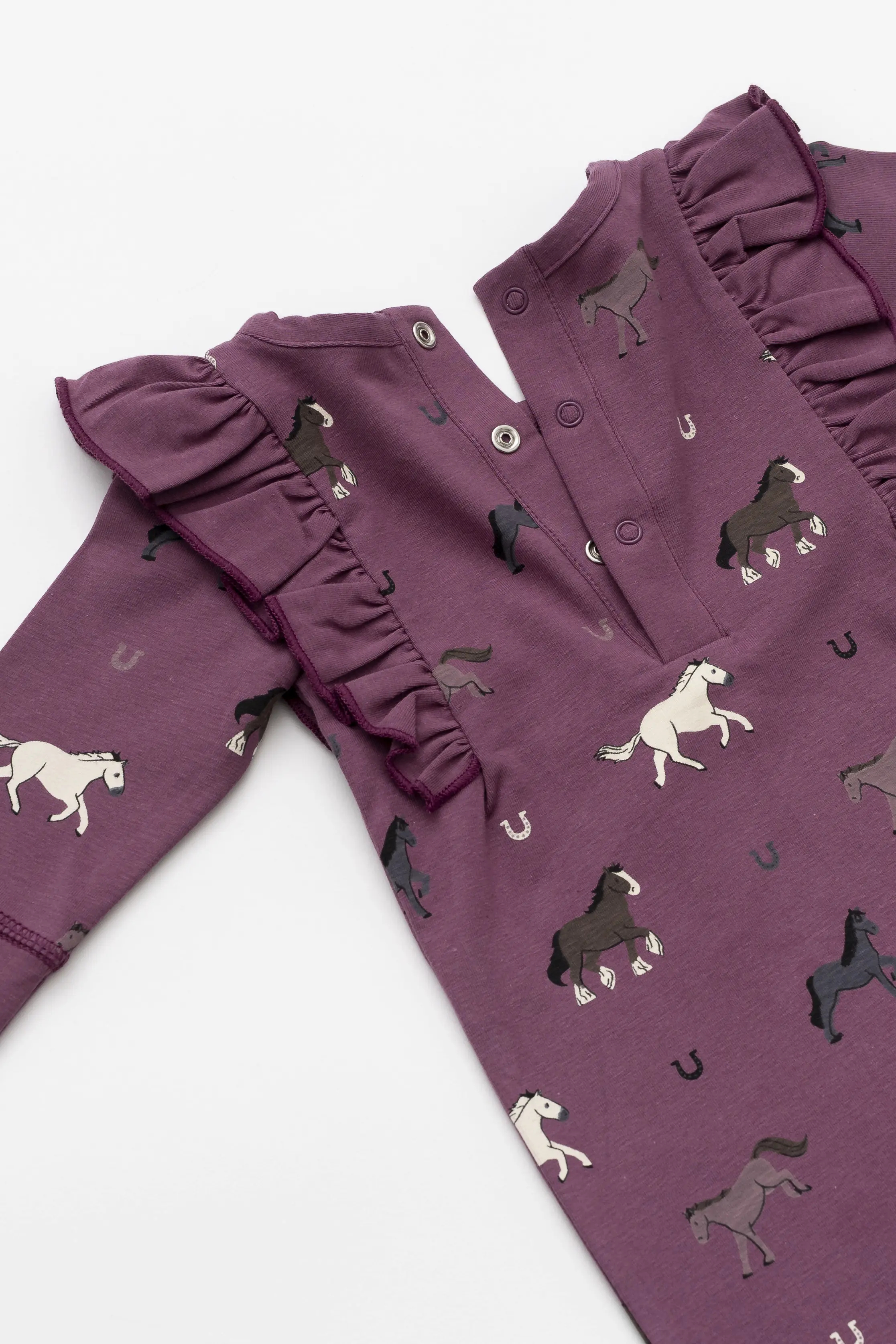 Baby Double Ruffle Romper - Horses by Monica + Andy - FINAL SALE - Image 5