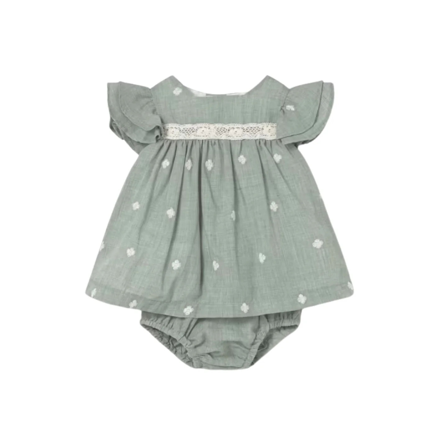 Baby Embroidered Dress with Bloomers - Aqua by Mayoral