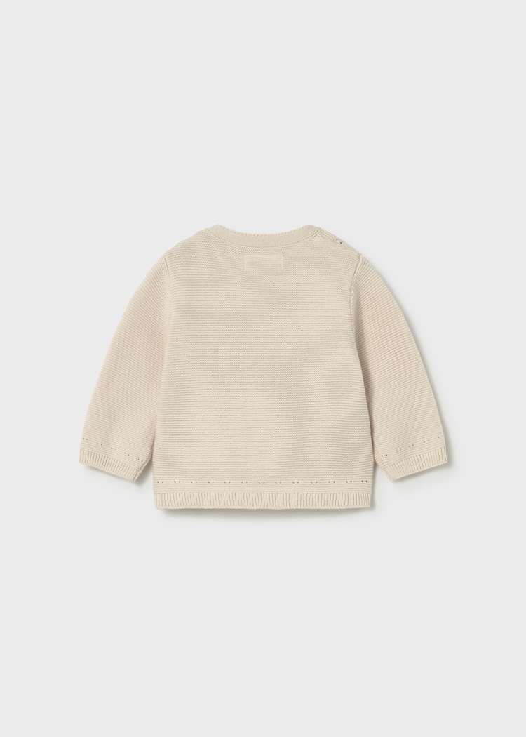 Baby Fine Knit Cardigan - Wheat by Mayoral - Image 2