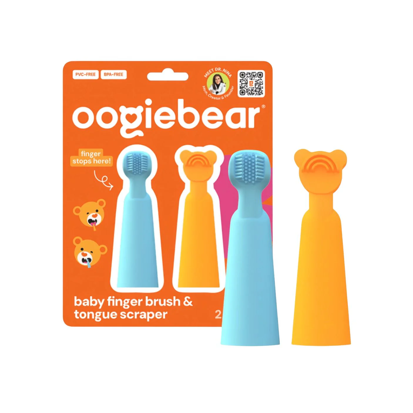 Baby Finger Brush and Tongue Scraper by Oogiebear