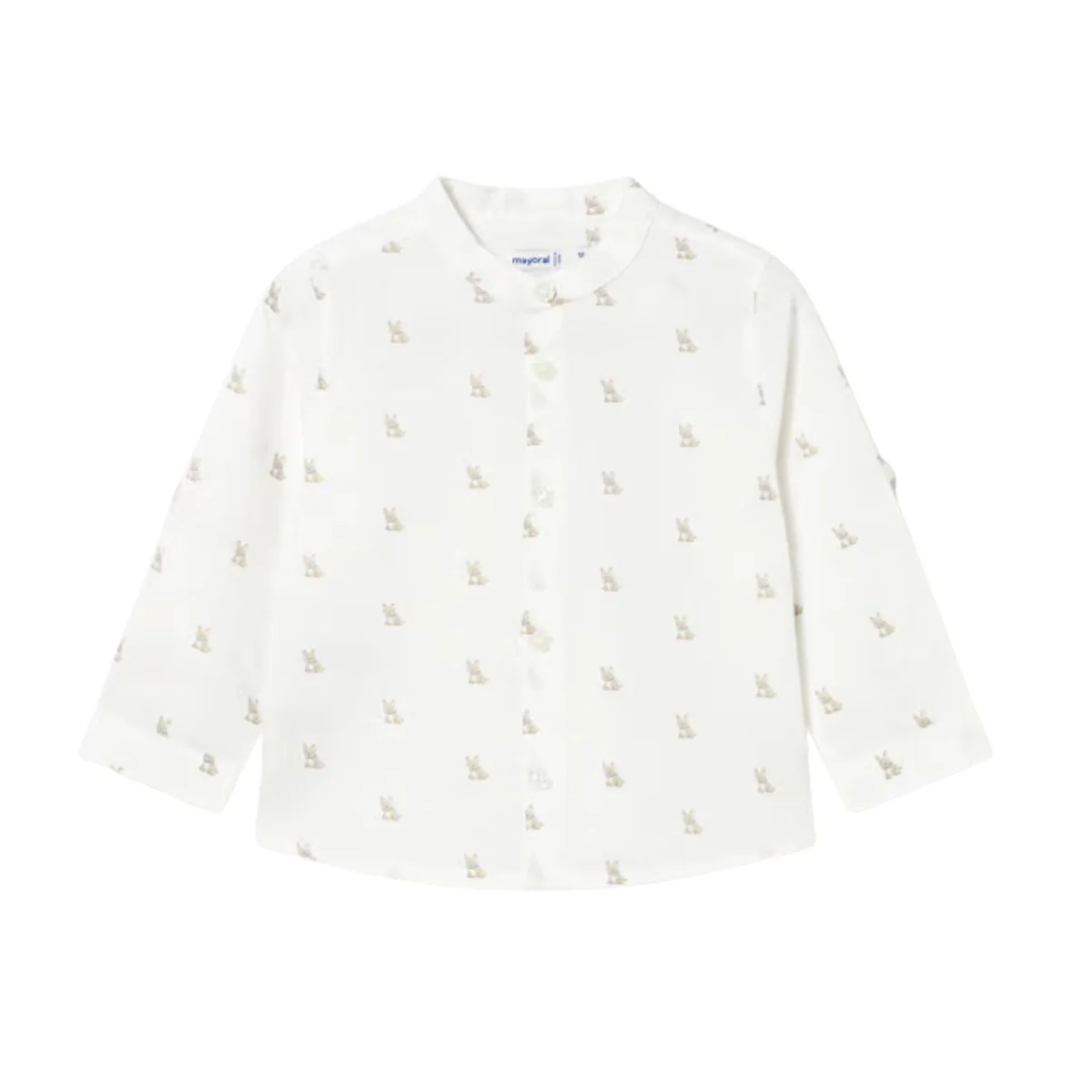 Baby French Bulldog Linen Shirt - Cream by Mayoral