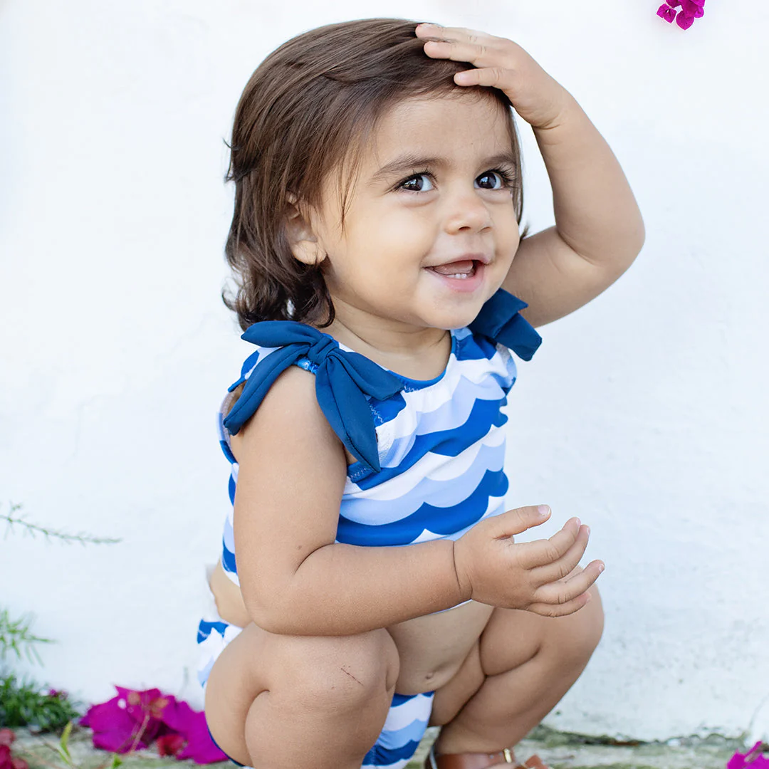 Baby Girls Shelly Tankini - Ocean Waves by Pink Chicken FINAL SALE - Image 3