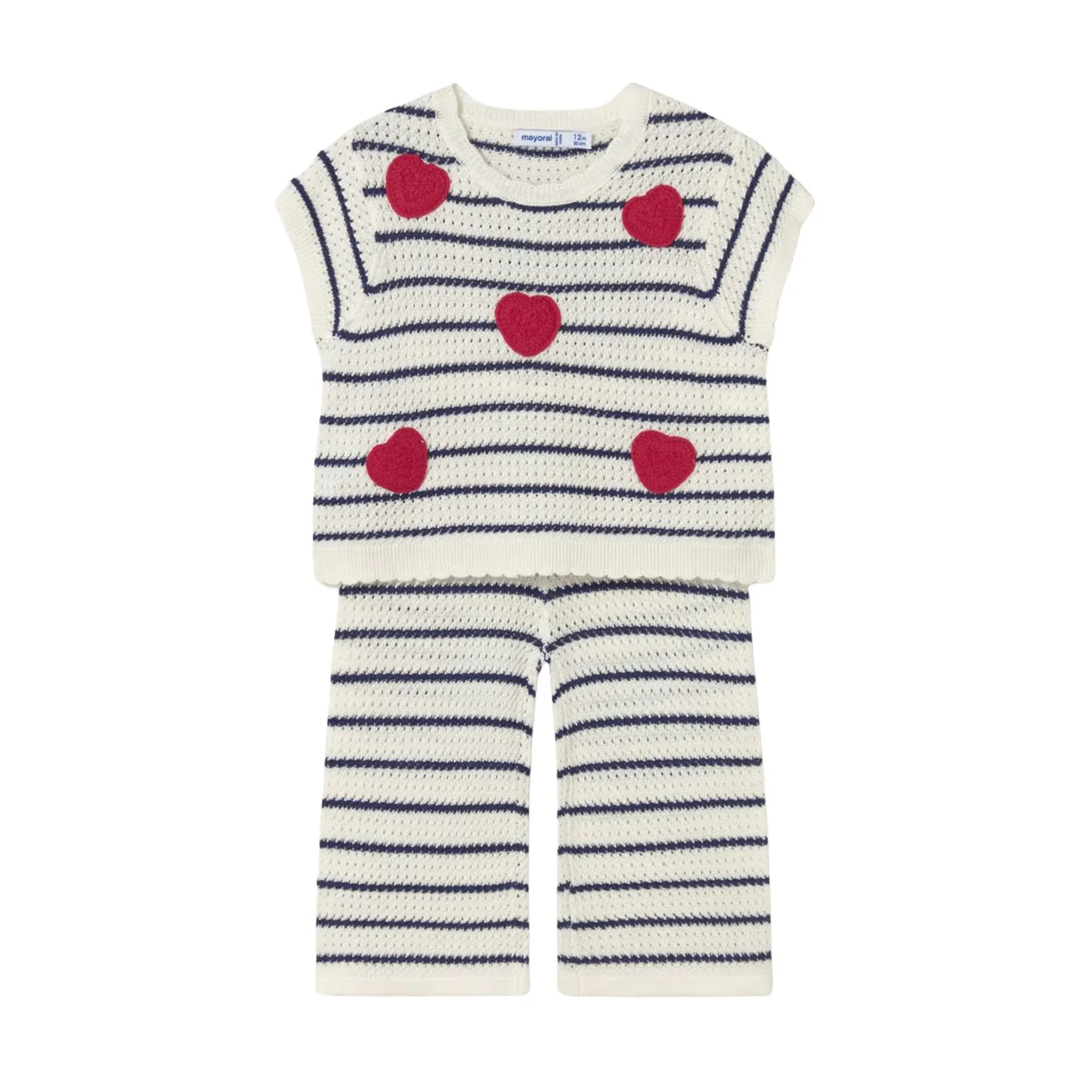 Baby Hearts Top and Pants Set - Natural by Mayoral