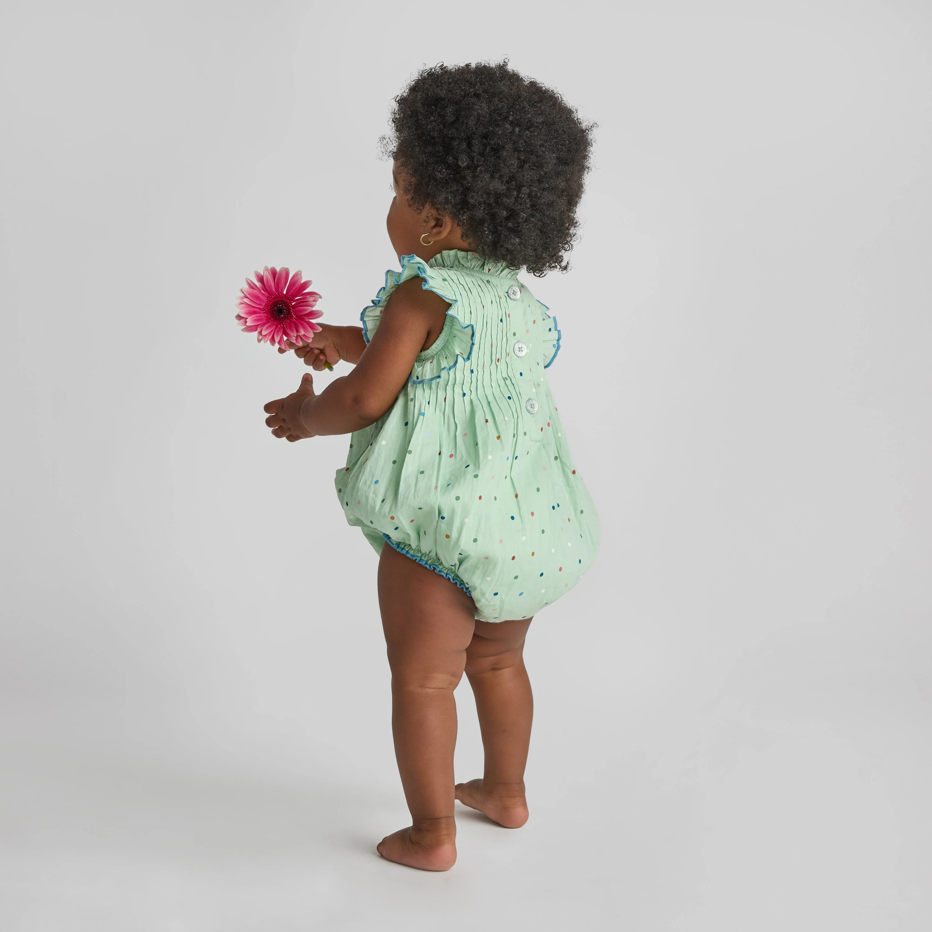 Baby Jaipur Bubble- Pastel Green Polka Dot by Pink Chicken - FINAL SALE - Image 3