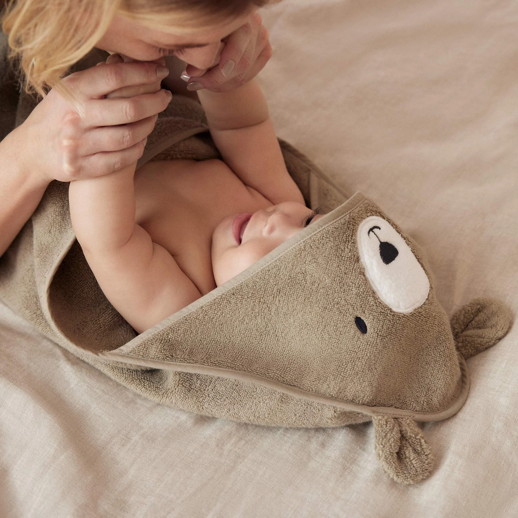Baby & Kids Hooded Bath Towel - Bear by Mori - Image 4