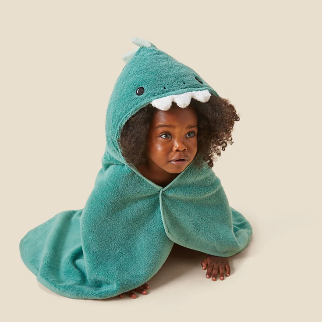 Baby & Kids Hooded Bath Towel - Dinosaur by Mori - Image 5
