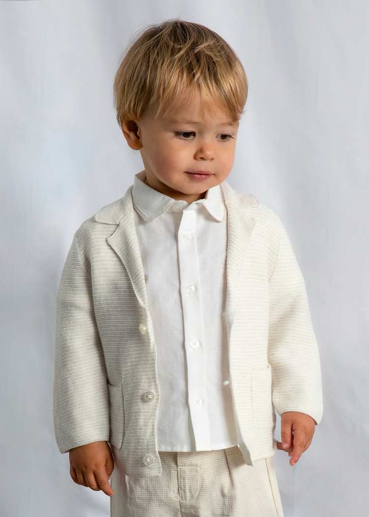 Baby Knit Blazer - Oat Heather by Mayoral - Image 3