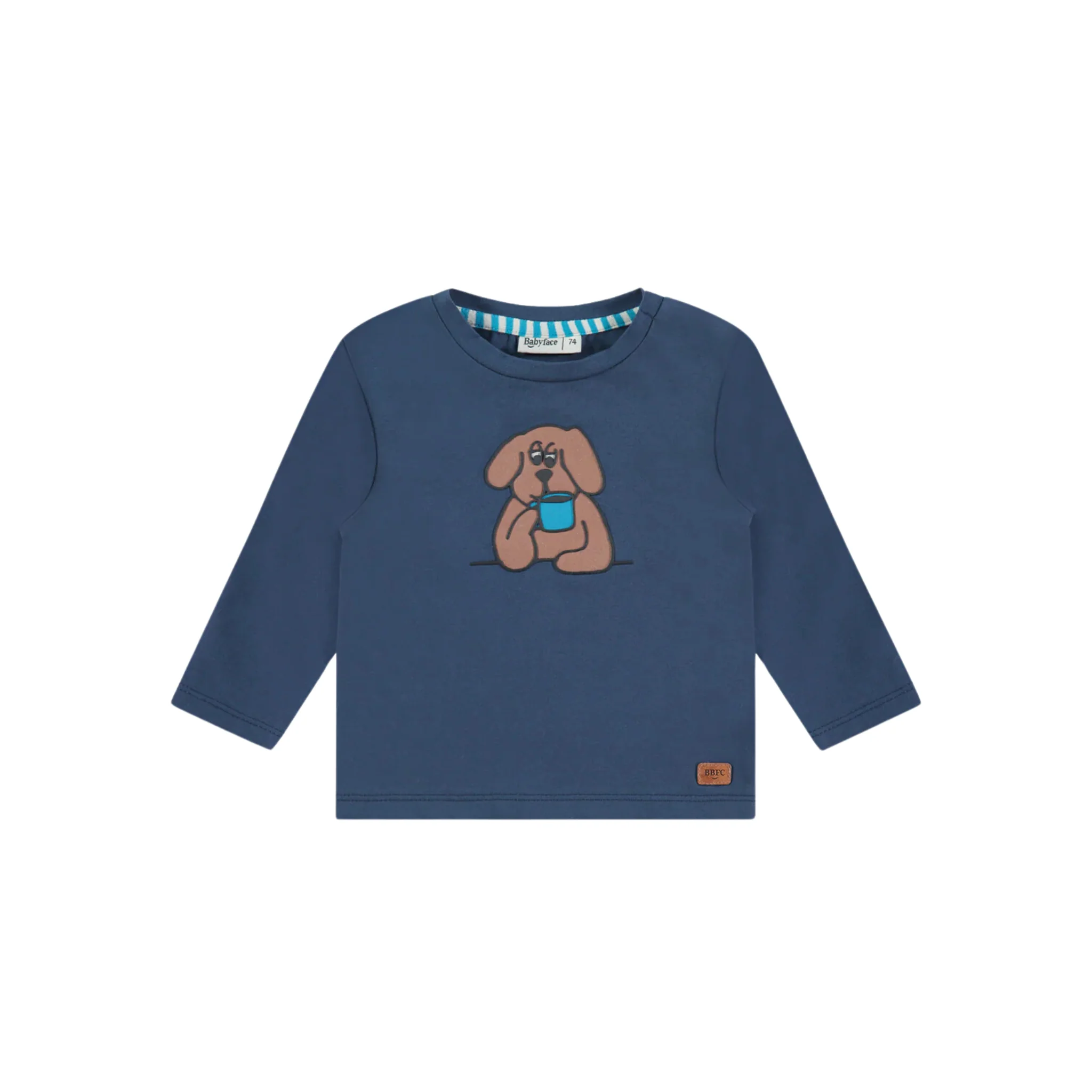 Baby Long Sleeve Tee - Blue Breakfast Dog by Babyface - FINAL SALE