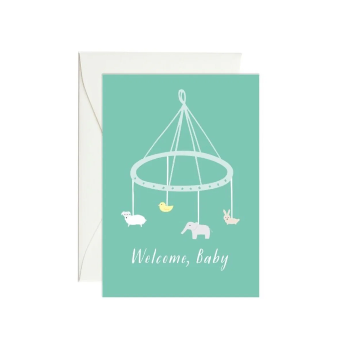 Baby Mobile Enclosure Card by Paula & Waffle