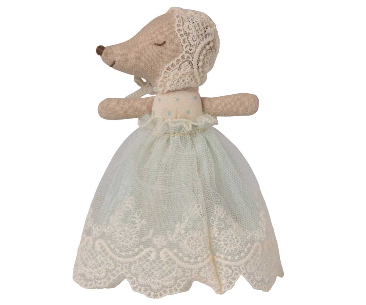 Baby Mouse in Gown - Mint by Maileg - Image 3
