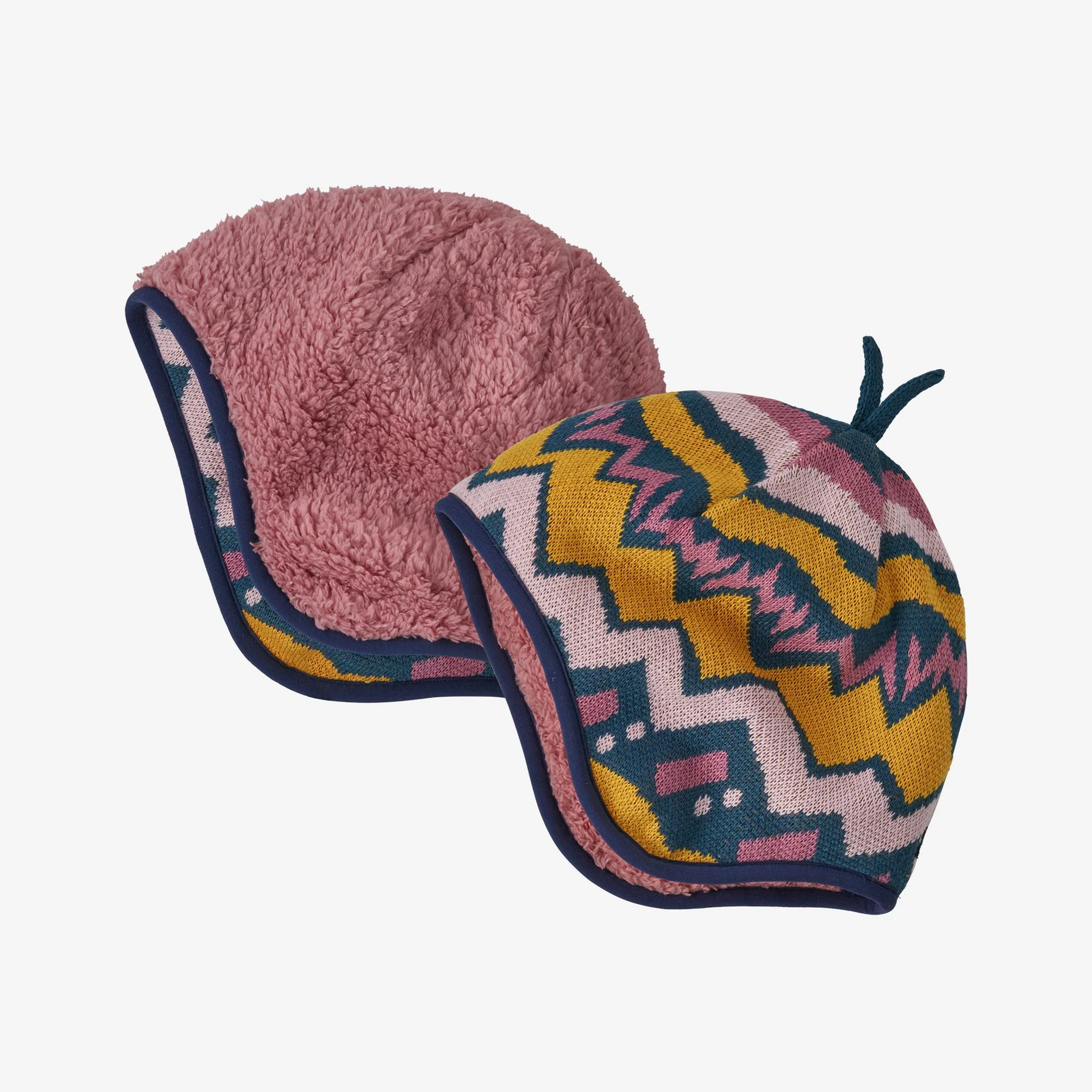 Baby Reversible Beanie - Lofoten Geo Knit Sound Blue by Patagonia