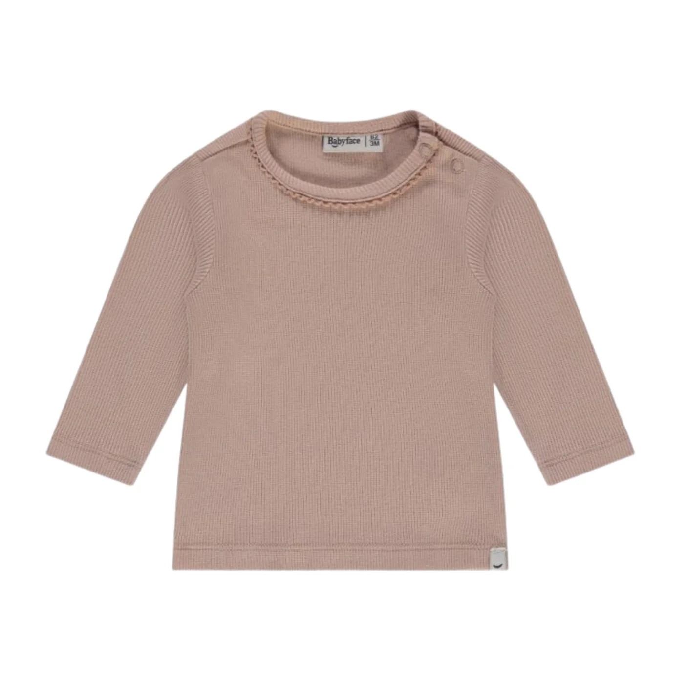 Baby Rib Long Sleeve Tee - Old Pink by Babyface - FINAL SALE