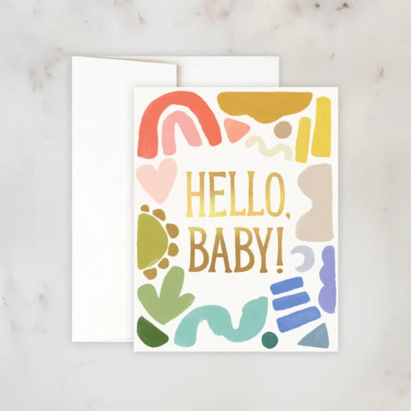 Baby Shapes Greeting Card with Gold Foil by Idlewild Co. - Image 2