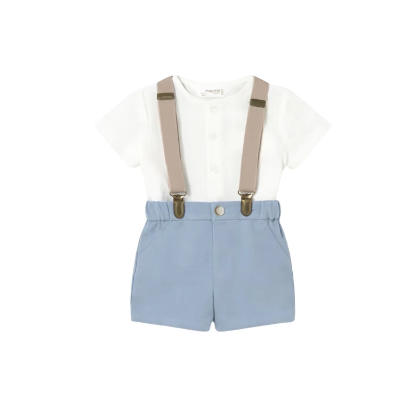 Baby Short and Suspender Set with Shirt by Mayoral