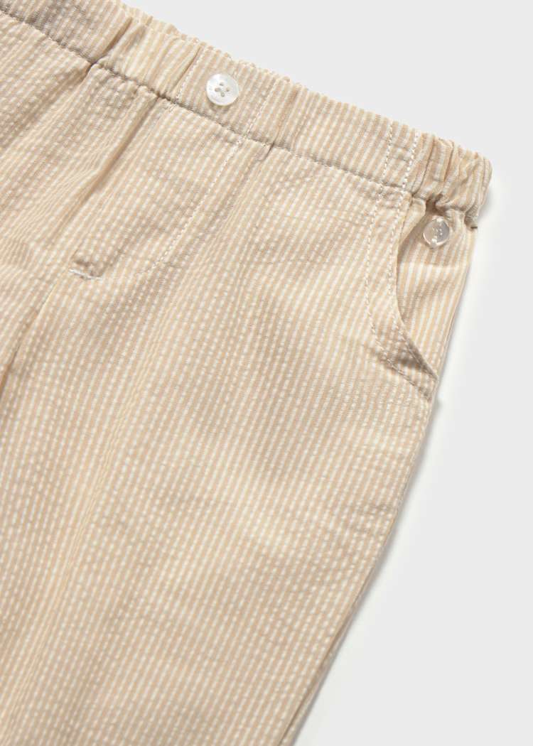 Baby Stripe Seersucker Pants - Mocha by Mayoral - Image 3
