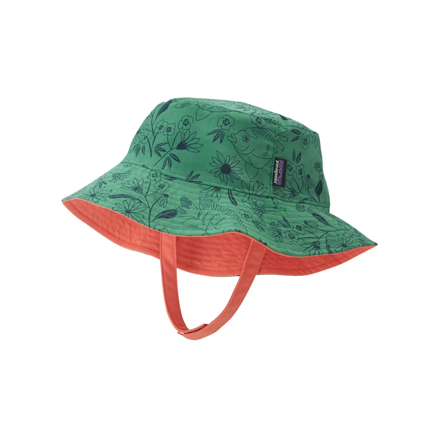 Baby Sun Bucket Hat - Los Garibaldi Gather Green by Patagonia