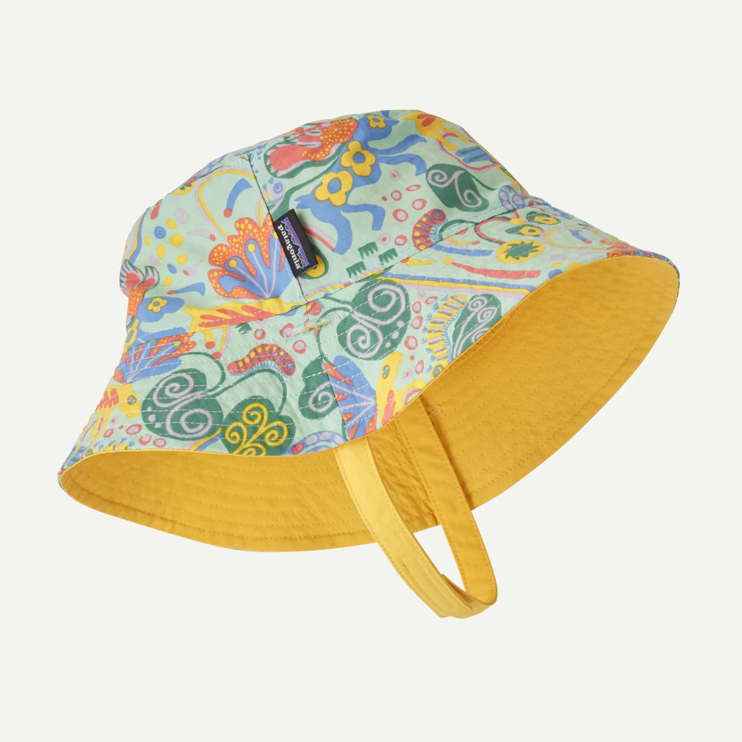 Baby Sun Bucket Hat - Meadow Moose: Rinsed Green by Patagonia - Image 2