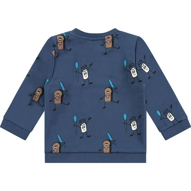 Baby Sweatshirt - Blue Breakfast Print by Babyface - FINAL SALE - Image 2