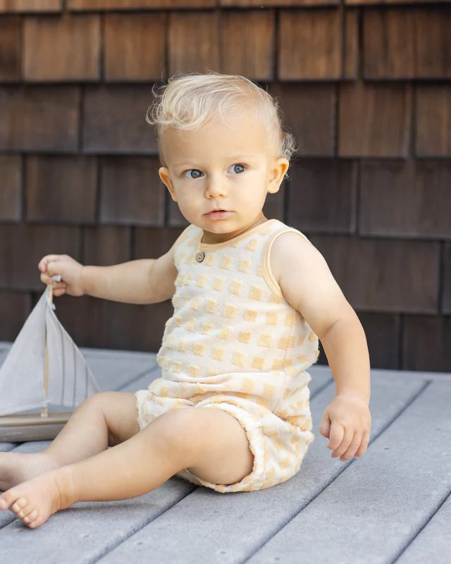 Baby Tank Set - Butterscotch Grid by Rylee + Cru - Image 2