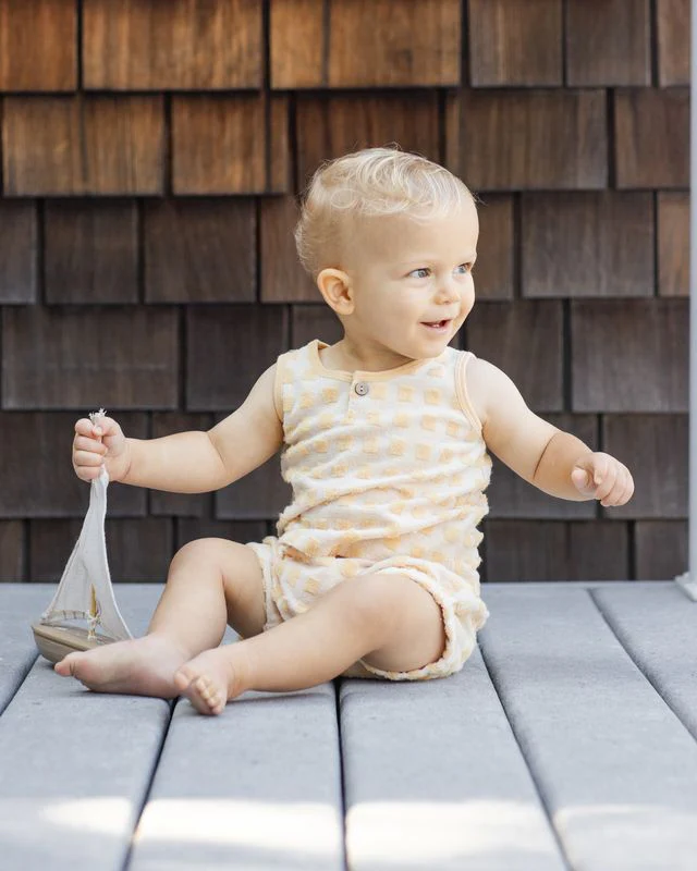 Baby Tank Set - Butterscotch Grid by Rylee + Cru - Image 4