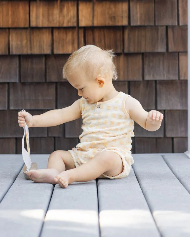 Baby Tank Set - Butterscotch Grid by Rylee + Cru - Image 5