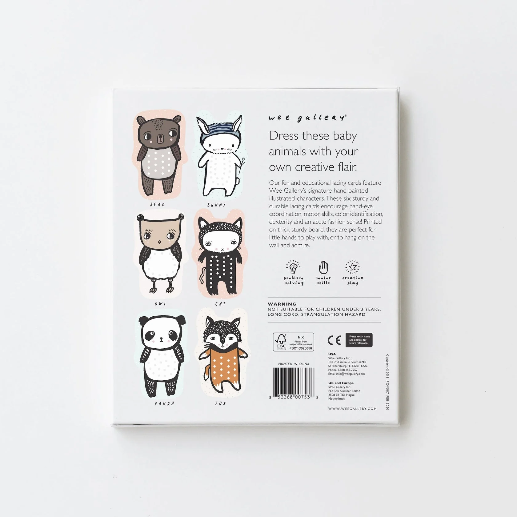 Lacing Cards - Baby Animals by Wee Gallery - Image 9