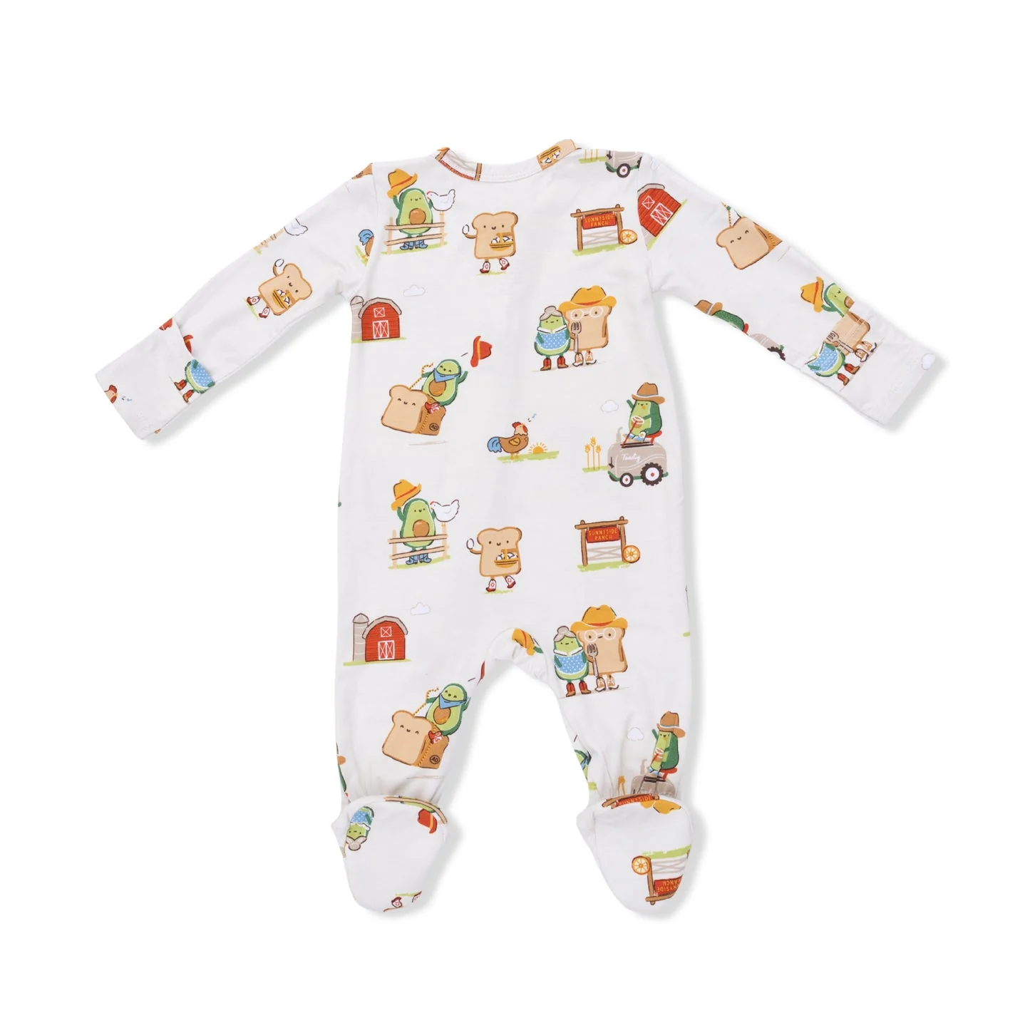 Bamboo 2 Way Zipper Footie - Avocado Toast by Angel Dear - Image 2