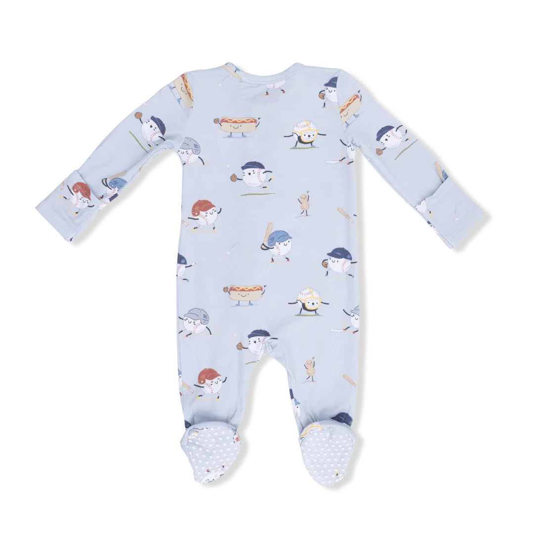 Bamboo 2 Way Zipper Footie - Baseballs Playing Baseball by Angel Dear - Image 3