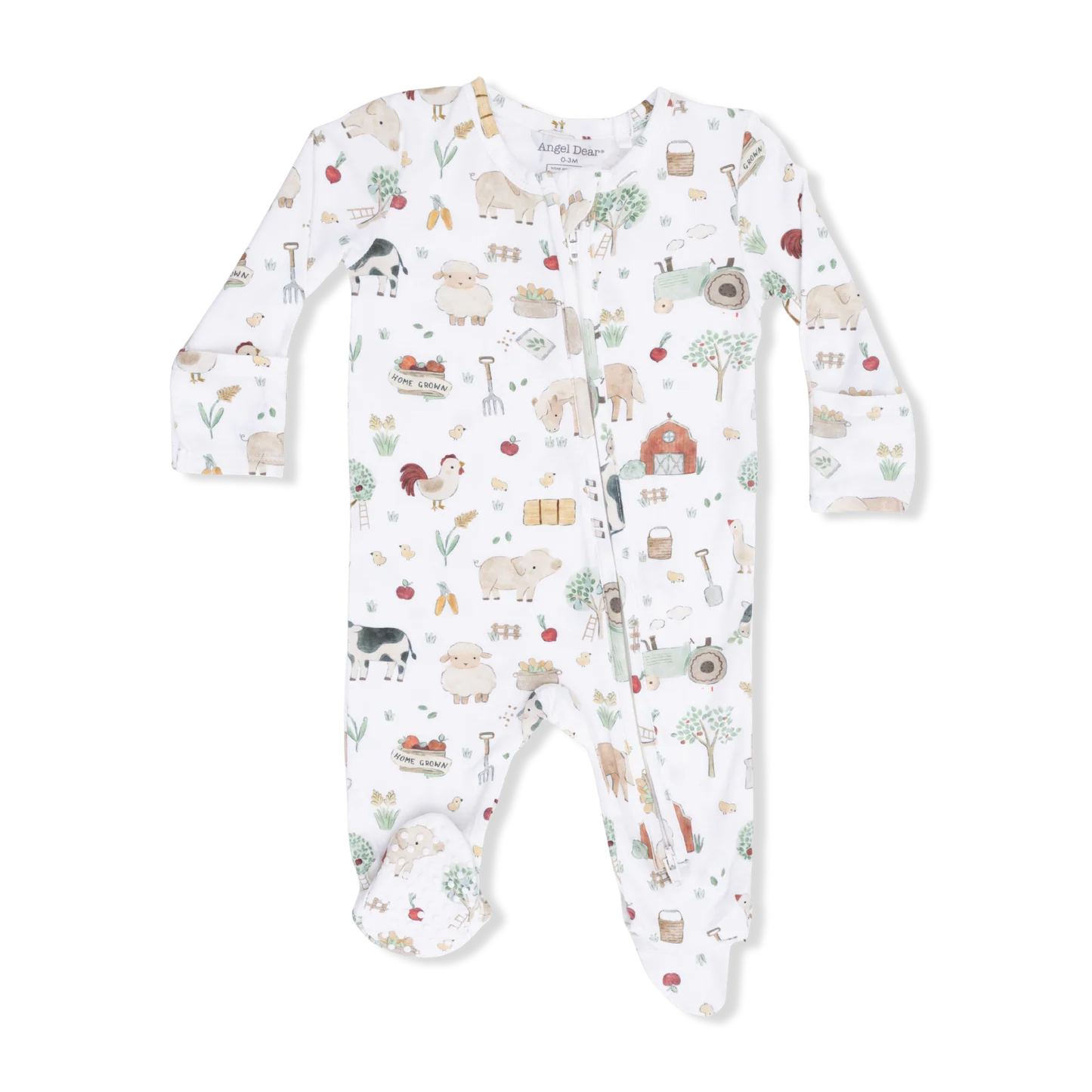 Bamboo 2 Way Zipper Footie - Cute Farm Animals by Angel Dear - FINAL SALE