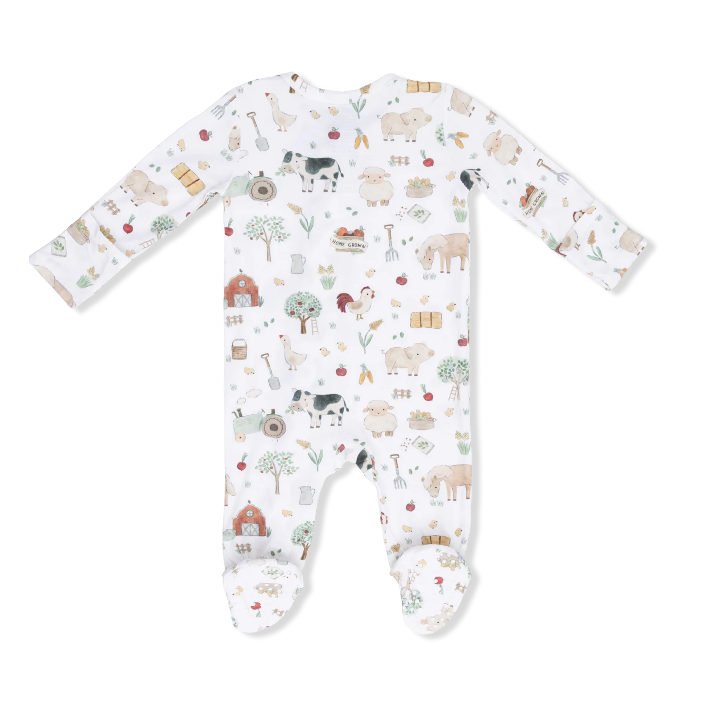 Bamboo 2 Way Zipper Footie - Cute Farm Animals by Angel Dear - FINAL SALE - Image 4